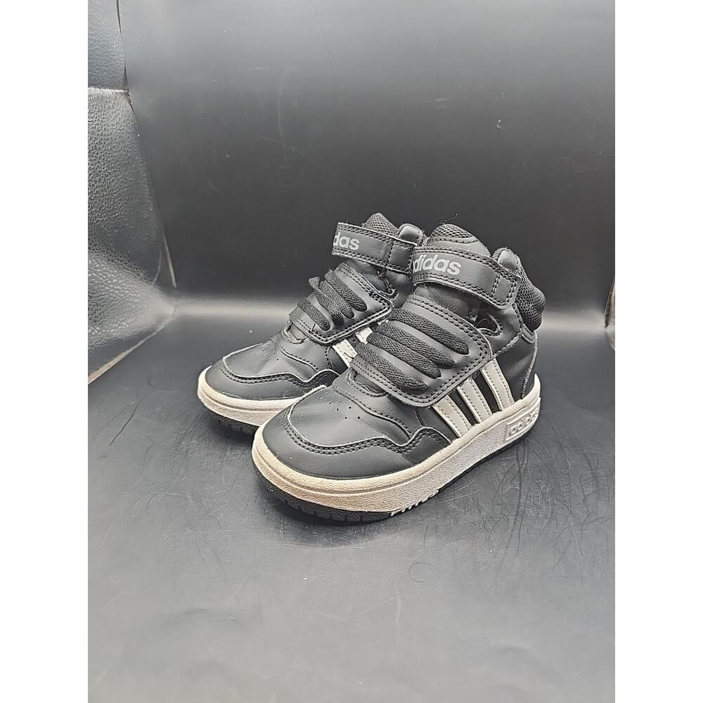 Adidas Hoops Mid 3.0 K Black and White Sneakers Kids Size 8 Kids/toddler‎